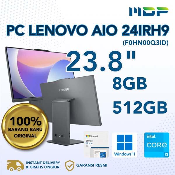 PC LENOVO AIO 24IRH9 (F0HN00Q3ID) LUNA GREY : INTEL CORE I3-1315U,8GB,512GB SSD,23.8"NT,WIN 11+OHS