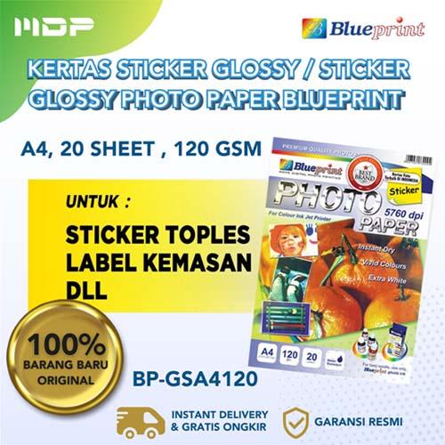 PAPER BLUEPRINT GLOSSY STICKER BP-GSA4120 A4 20 SHEET(GP-A4120)
