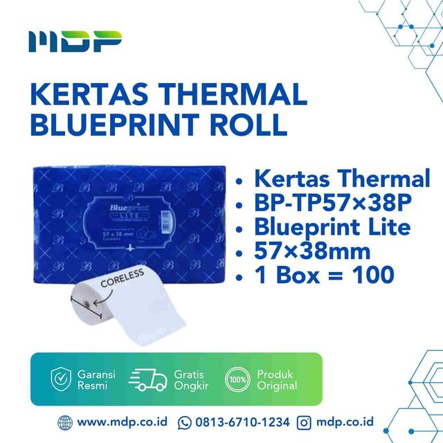 KERTAS THERMAL BLUEPRINT ROLL BP-TP57X38P LITE (1 BOX= 100 )