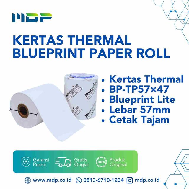 KERTAS THERMAL BLUEPRINT PAPER ROLL BP-TP57X47 LITE (1 BOX=100) VOL: 24.5X24.5X24CM