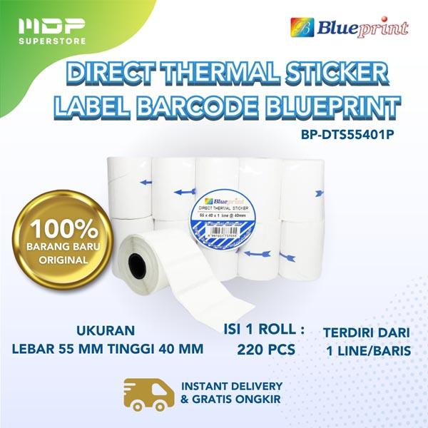 STIKER LABEL BLUEPRINT 55X40X1@220 FOR THERMAL LABEL PRINTER (BP-DT55401P)