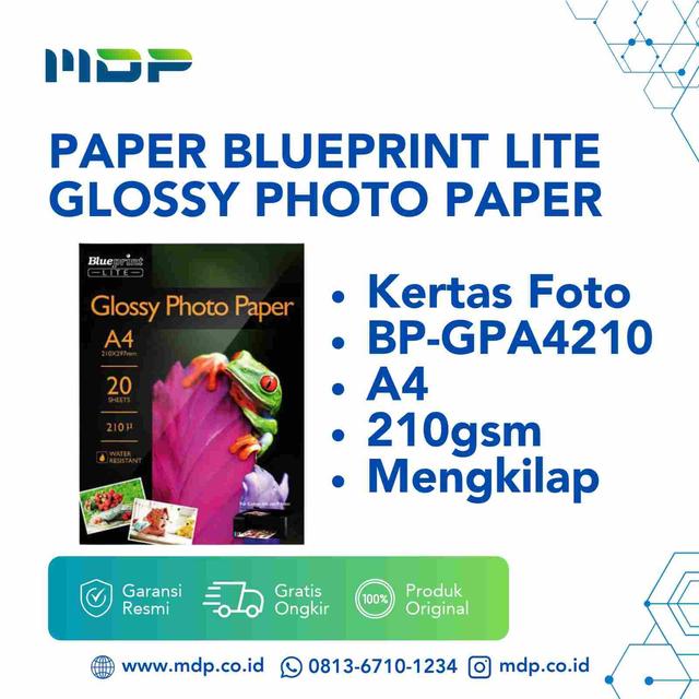 PAPER BLUEPRINT LITE GLOSSY PHOTO PAPER BP-GPA4210 210GSM A4 20SHEET(1 DUS =50SHEET)