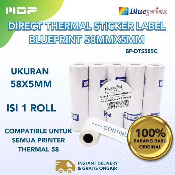 KERTAS LABEL BARCODE BLUEPRINT LITE UK 58MM X 5MM CONTINOUS (BP-DTS585C)