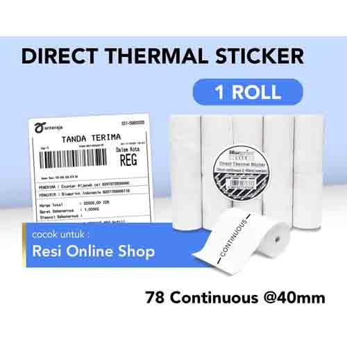 KERTAS BARCODE BLUEPRINT LITE  UK 78MM @40MM CONTINOUS (BP-DTS7840C) 1 BOX = 100