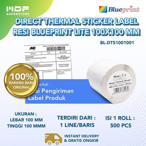 KERTAS LABEL BARCODE BLUEPRINT LITE  UK 100MM X 100MM X 1LINE @500PCS LITE (BL-DTS1001001)