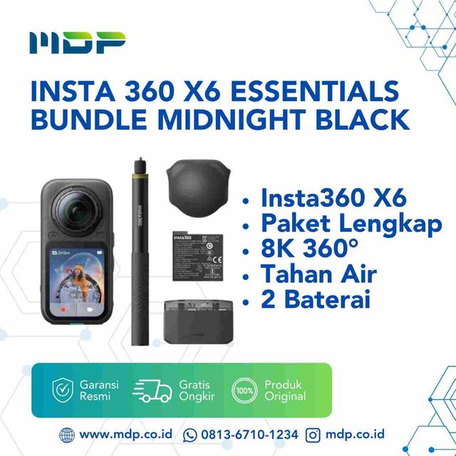 INSTA 360 X6 ESSENTIALS BUNDLE MIDNIGHT BLACK