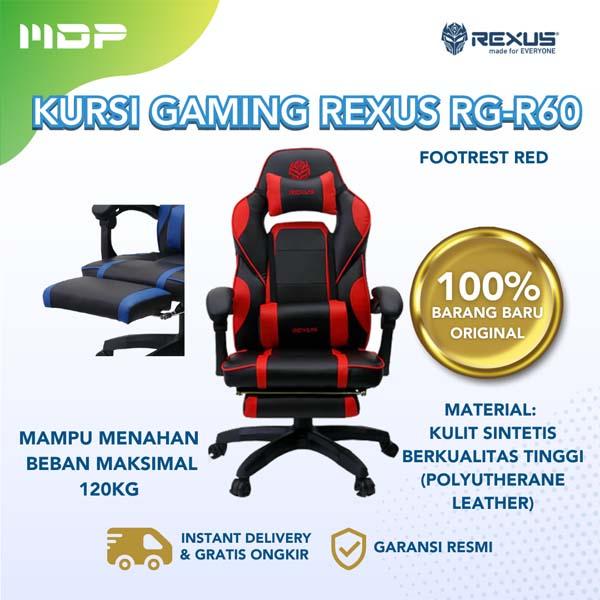 GAMING CHAIR REXUS RGC-R60 FOOTREST RED