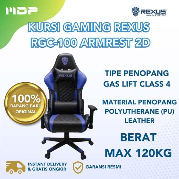 REXUS GAMING CHAIR RGC-100 BLUE ARMREST 2D