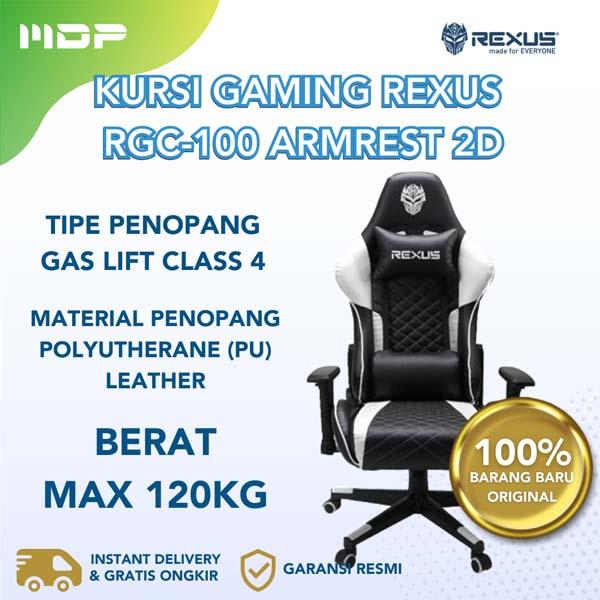 GAMING CHAIR REXUS RGC-100 WHITE ARMREST 2D