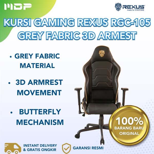 GAMING CHAIR REXUS RGC-105 GREY FABRIC 3D ARMEST