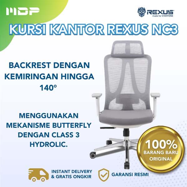 ERGONOMIC CHAIR REXUS NC3 WHITE GREY