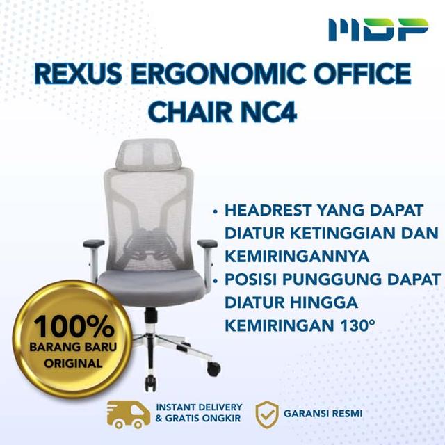 REXUS ERGONOMIC CHAIR NC4 LIGHT GREY