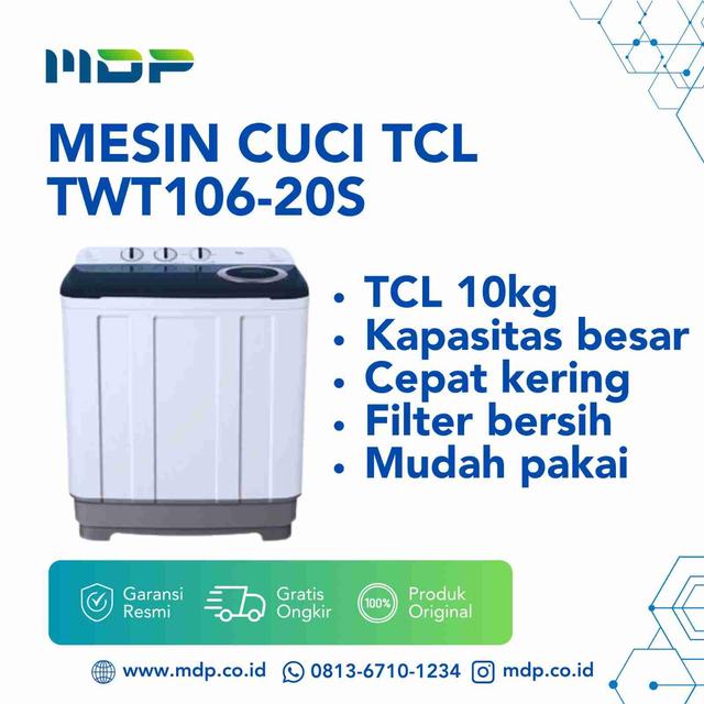 MESIN CUCI TCL TWT106-20S (TWIN TUB 10 KG)