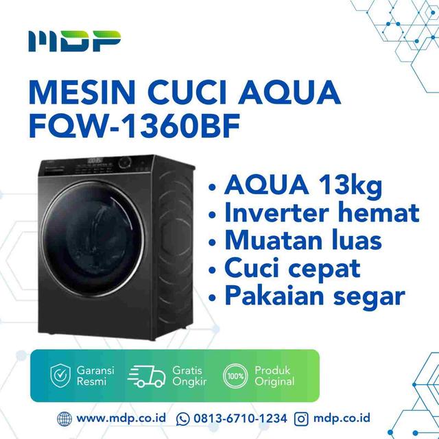 MESIN CUCI AQUA FQW-1360BF ( FRONT LOADING/ 13KG)