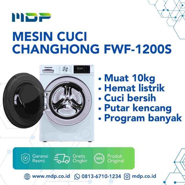 MESIN CUCI CHANGHONG FWF-1200S (FRONT LOADING/ 10KG) SMART INVERTER
