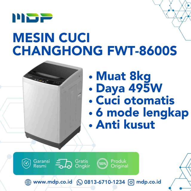 MESIN CUCI CHANGHONG FWT-8600S (TOP LOAD/ 8KG )