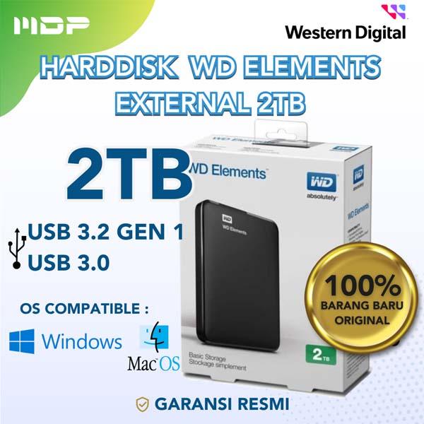 HARD DISK NOTEBOOK 2 TB WDC ELEMENTS 2.5" USB 3.0