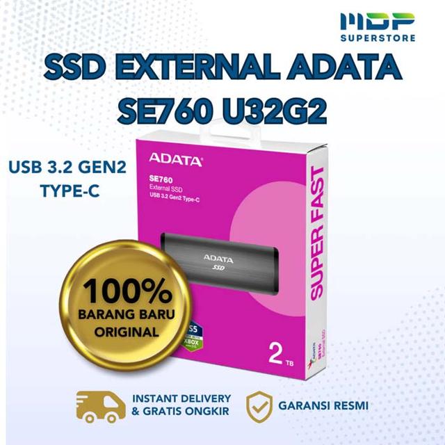 SSD EXTERNAL ADATA 2TB SE760 U32G2 (ASE760-2TU32G2-CBK)