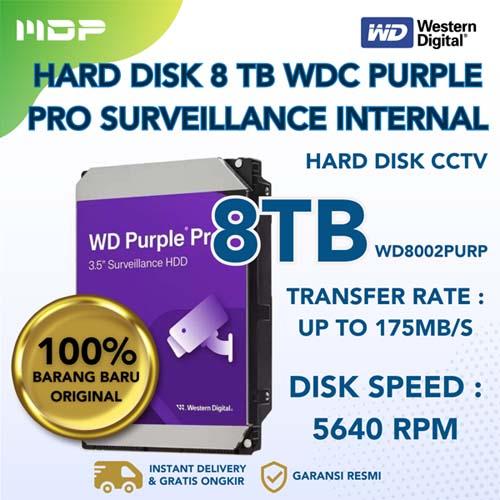 HARD DISK PC 8 TB WDC PURPLE PRO (WD8002PURP)