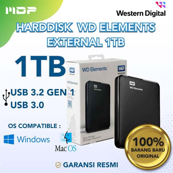 HARD DISK NOTEBOOK 1 TB WDC ELEMENTS 2.5" USB 3.0 (ULTRA)