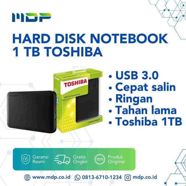 HARD DISK NOTEBOOK 1 TB TOSHIBA (EXT) CANVIO READY 3.0 (HDTP210AK3AA/HDTP310AK3AA)