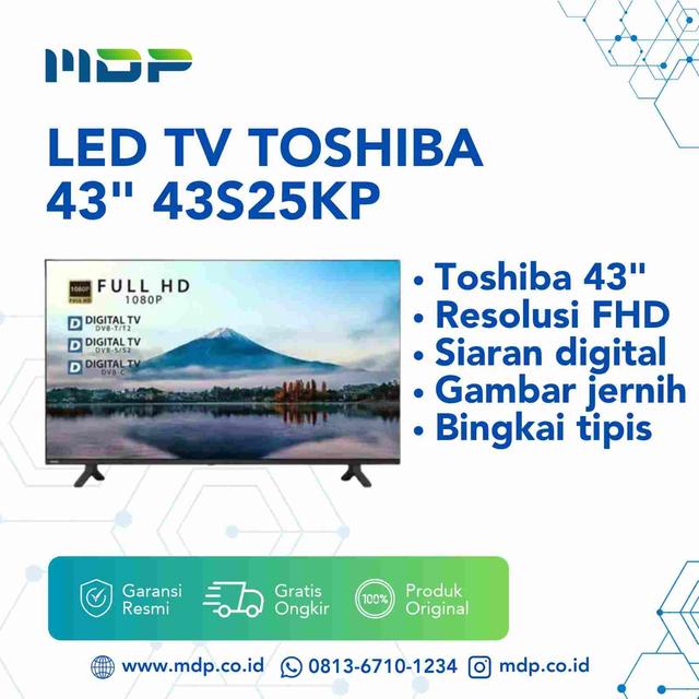 LED TV TOSHIBA 43" 43S25KP  (DIGITAL/FHD)