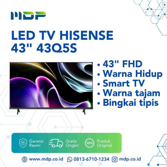 LED TV HISENSE 43" 43Q5S ( SMART TV/ QLED/ FHD ) 