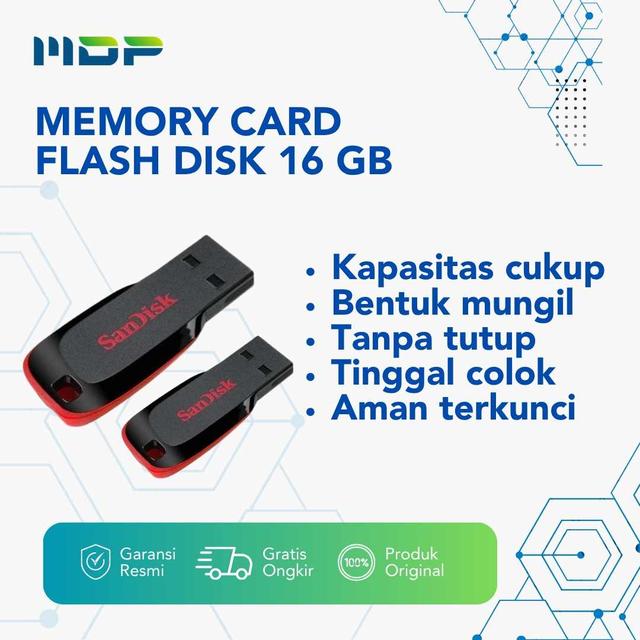 MEMORY CARD FLASH DISK 16 GB SANDISK CRUZER BLADE (CZ50) (SDCZ50-016G-B35)
