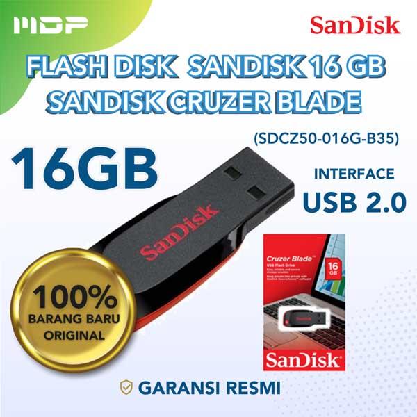 MEMORY CARD FLASH DISK 16 GB SANDISK CRUZER BLADE (CZ50) (SDCZ50-016G-B35)