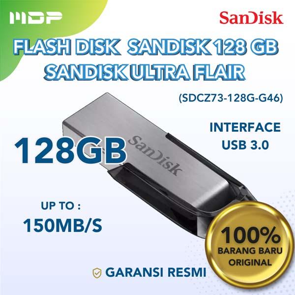 MEMORY CARD FLASH DISK 128 GB SANDISK ULTRA FLAIR 3.0 (SDCZ73-128G-G46)