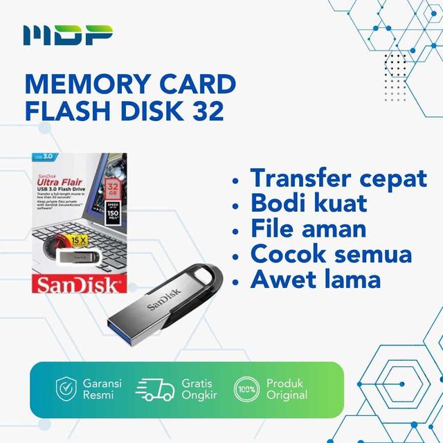 MEMORY CARD FLASH DISK 32 GB SANDISK ULTRA FLAIR 3.0 (SDCZ73-032G-G46)