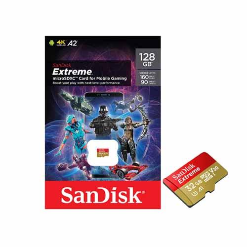 SANDISK MICRO SDXC EXTREME V30 U3 C10 A1 UHS1 100MB/60MB (SDSQXAF-032G-GN6MN/GN)