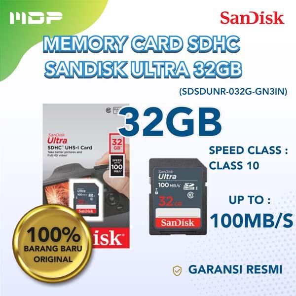 MEMORY CARD SDHC 32GB SANDISK ULTRA UHS-I (SDSDUNR-032G-GN3IN)