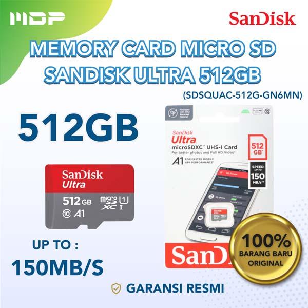 MEMORY CARD SANDISK ULTRA MICRO SDXC, SDQUAC 512GB,A1,C10,U1,(SDSQUAC-512G-GN6MN)