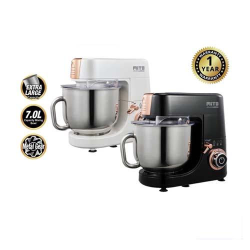 MIXER MITO MX-700 STAINLESS STEEL BOWL 7L,6 LEVEL SPEED(BLACK,WHITE)