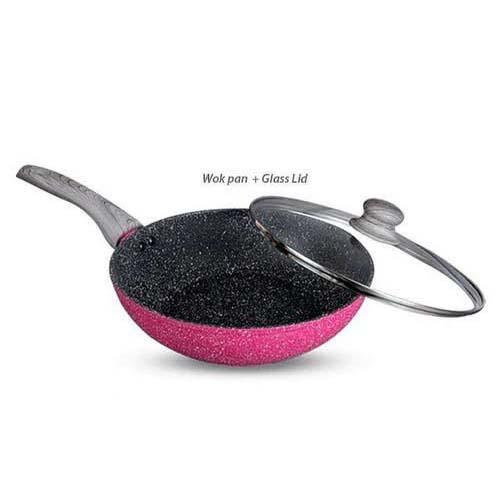 BOLDE SUPER PAN (WOK 30CM) + GLASS LID BLACK PINK