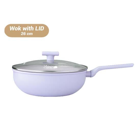 STEIN COOKWARE GLOW PAN WOK WITH LID 26CM VIOLET