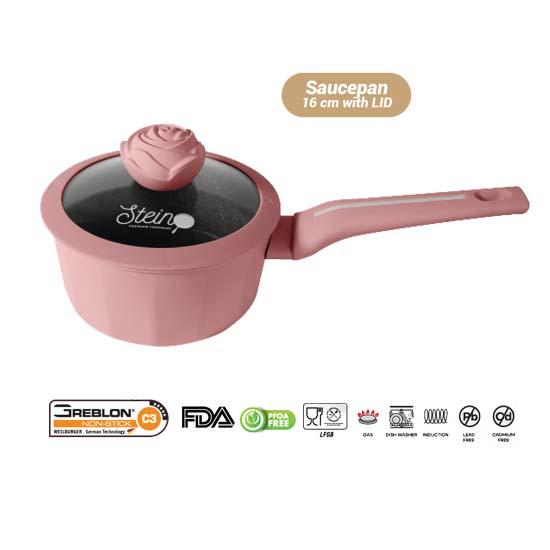 STEIN COOKWARE SAUCEPAN ROSE WITH LID 16CM