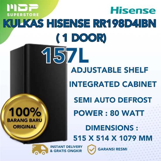KULKAS HISENSE RR198D4IBN ( 1 DOOR/ 157L)
