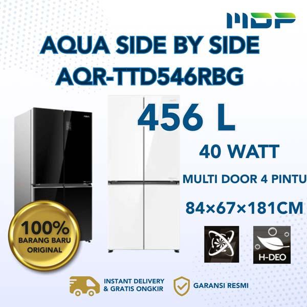KULKAS AQUA AQR-TTD546RBG MULTIDOOR (BK)(4 DOORS/456L)BLACK