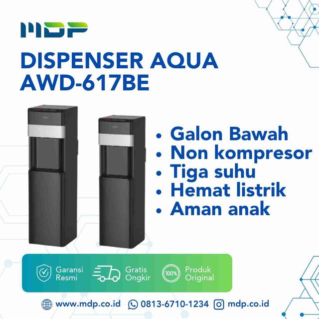 DISPENSER AQUA AWD-617BE (GALON BAWAH) NON COMPRESSOR