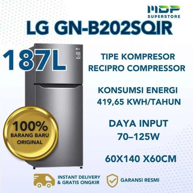 KULKAS LG GN-B202SQIR ( 2 DOORS/187L)