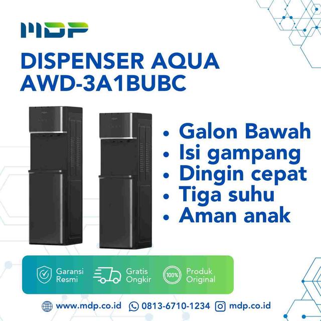 DISPENSER AQUA AWD-3A1BUBC  (GALON BAWAH) COMPRESSOR COOLING 