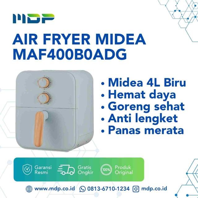 AIR FRYER MIDEA MAF400B0ADG (4L/650 WATT/BLUE PASTEL)