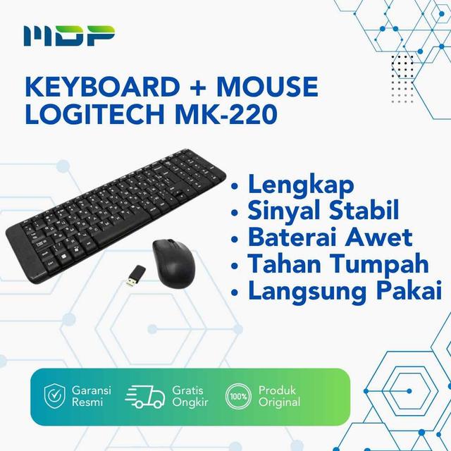 KEYBOARD + MOUSE LOGITECH MK-220 WIRELESS