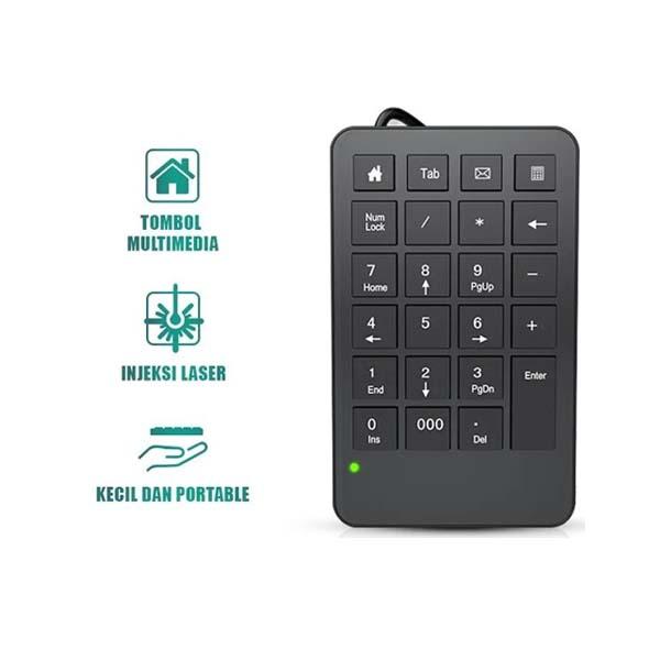 KEYBOARD ROBOT RK01 WIRED NUMERIC KEYPAD BLACK