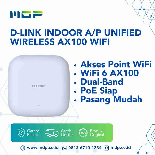 D-LINK INDOOR A/P UNIFIED WIRELESS AX100 WIFI 6(2X2) ACCESS POINT (DAP-X1810F)