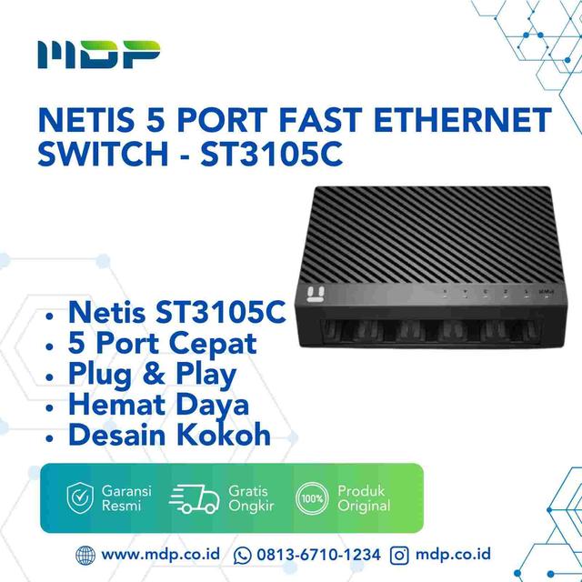 NETIS 5 PORT FAST ETHERNET SWITCH - ST3105C (NTS-ST3105C)