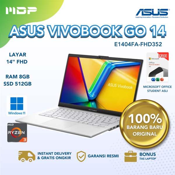 NOTEBOOK ASUS E1404FA-FHD352 (COOL SILVER) : AMD RYZEN 3-7320U,UMA,8GB,512GB,TN,FHD,OPI,WIN 11