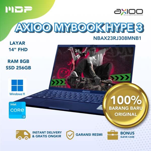 NOTEBOOK AXIOO MYBOOK HYPE 3 (NBAX23RJ308MNB1) BLUE : INTEL CORE I3-1005G1,8GB,256GB SSD NVME,14"FHD,WIN 11 (SLEEVCAS)